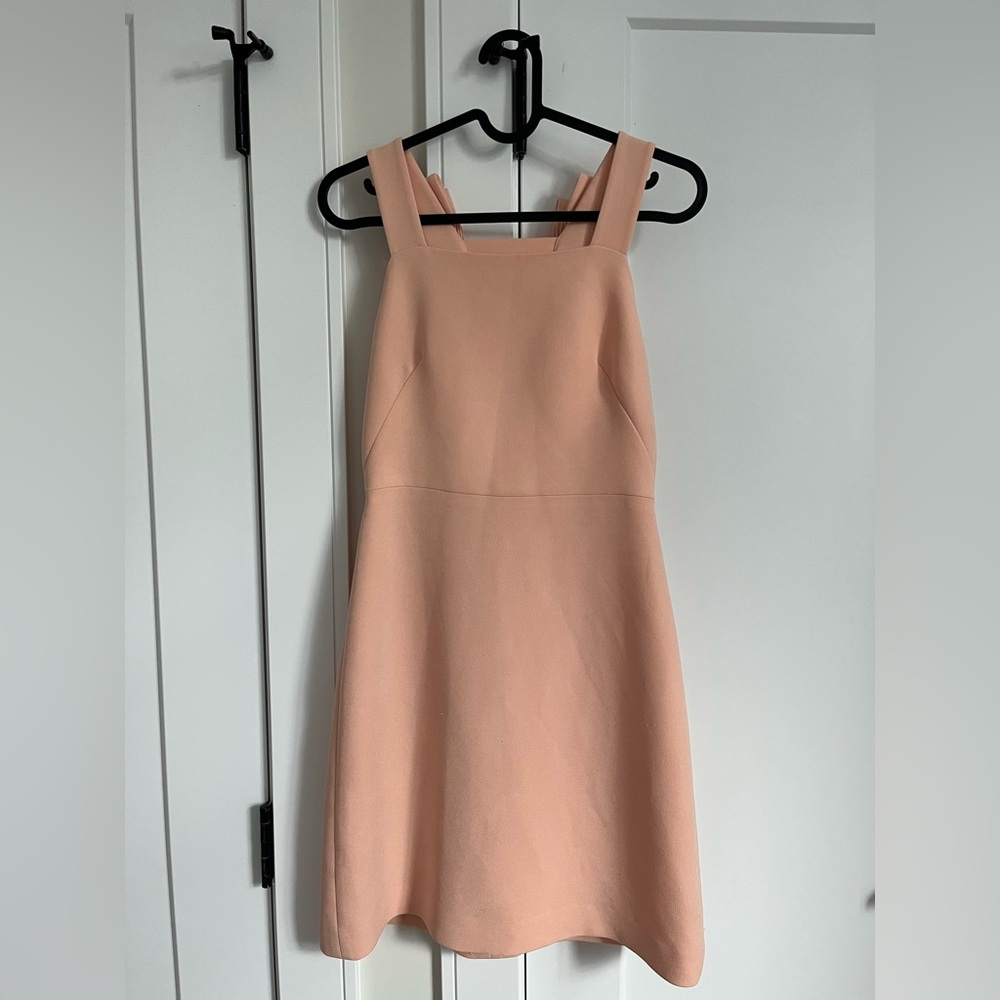 Club Monaco Blush Peach Square-Neck Midi Dress